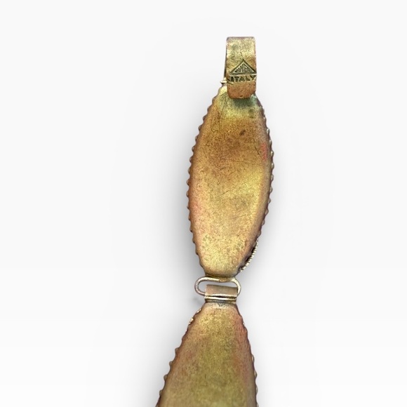 Antique Italy Signed Micro-Mosaic Floral 5 Panel Bracelet - Picture 5 of 13